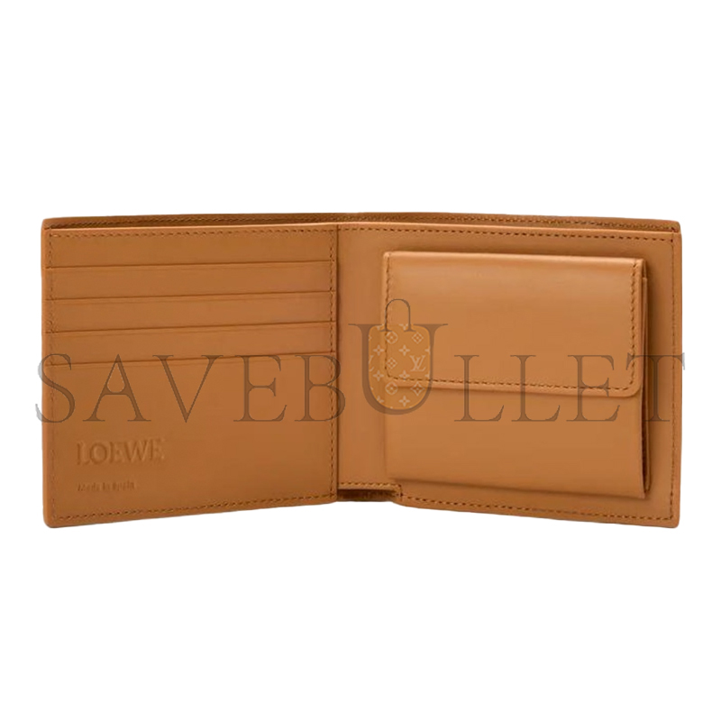 L0ew* PUZZLE BIFOLD COIN WALLET IN S*pPLE GRAINED CALFSKIN C510501X17 (11*9.8*2cm)
